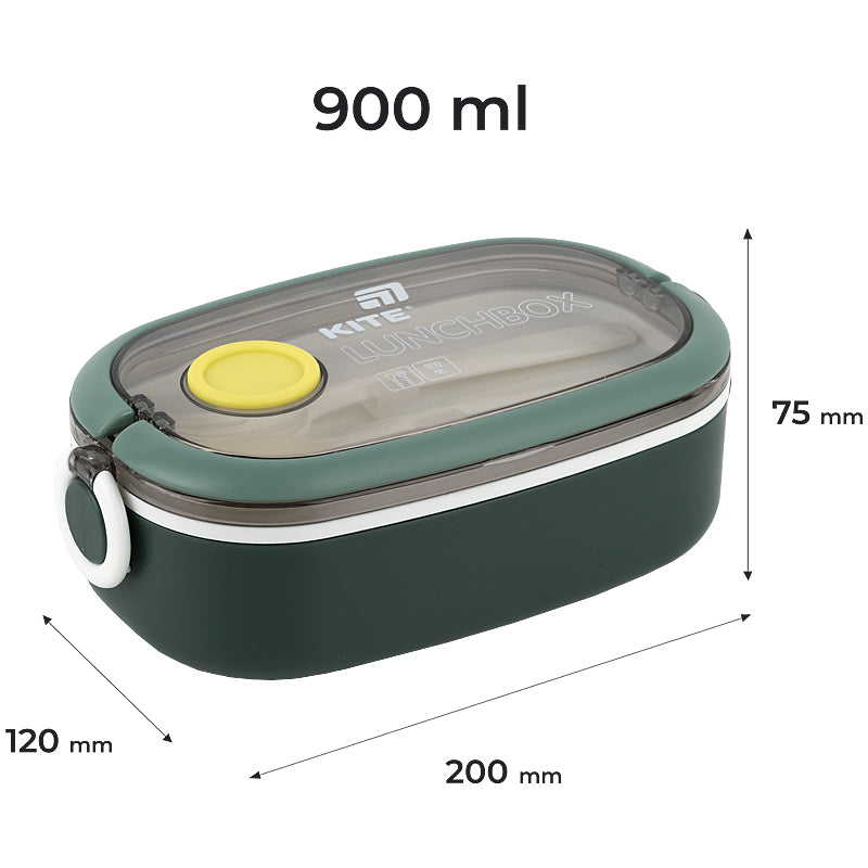 Ланчбокс Kite K25-1180-3, 900 мл, зелений