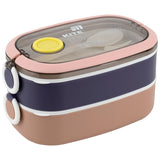 Śniadaniówka podwójnа z sztućcami Kite K25-1181-1, 1600 ml, beż