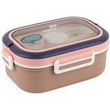 Śniadaniówka z przegródkami i sztućcami Kite K25-1182-1, 1100 ml, beż