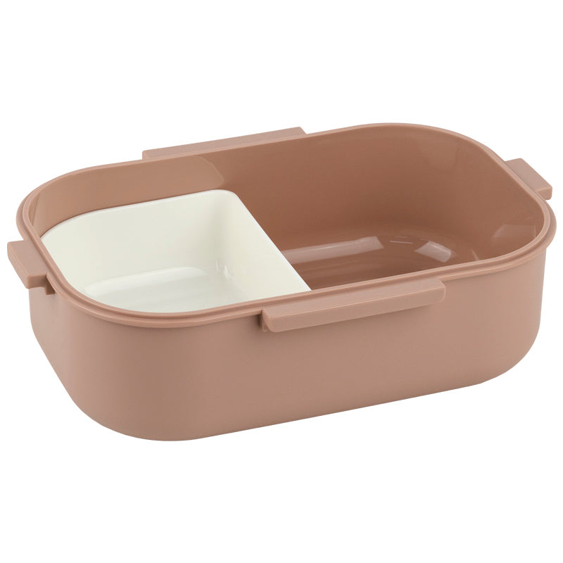 Śniadaniówka z przegródkami i sztućcami Kite K25-1182-1, 1100 ml, beż
