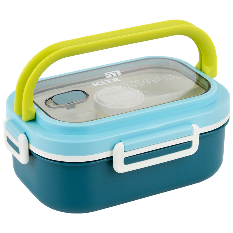 Śniadaniówka z przegródkami i sztućcami Kite K25-1182-2, 1100 ml, niebieski