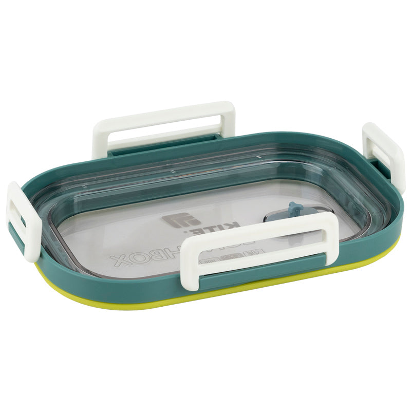 Śniadaniówka z przegródkami i sztućcami Kite K25-1182-3, 1100 ml, zielony
