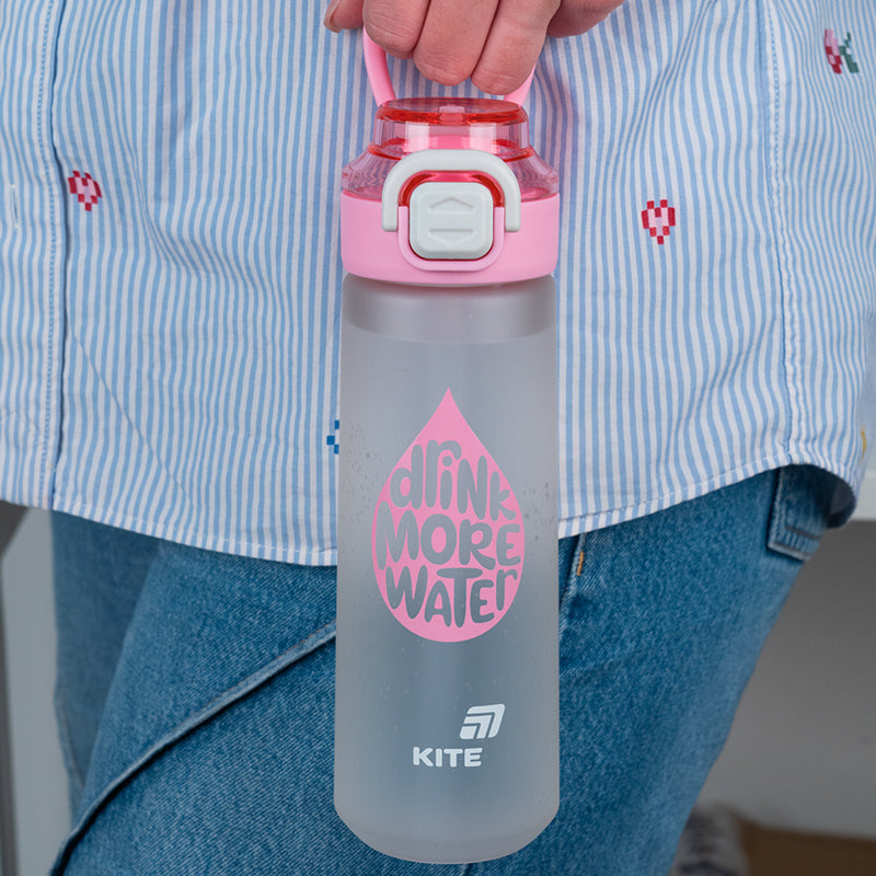 Butelka na wodę Kite K25-1214-3, 760 ml, szaro-różowa