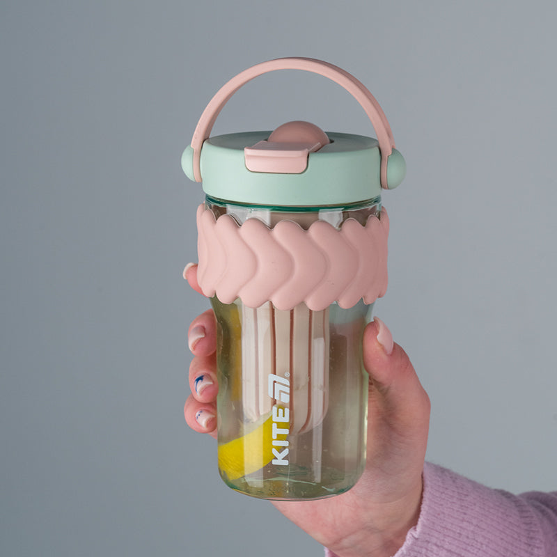 Szklanka na wodę Kite K25-1230-3, 700 ml, miętowo-różowa