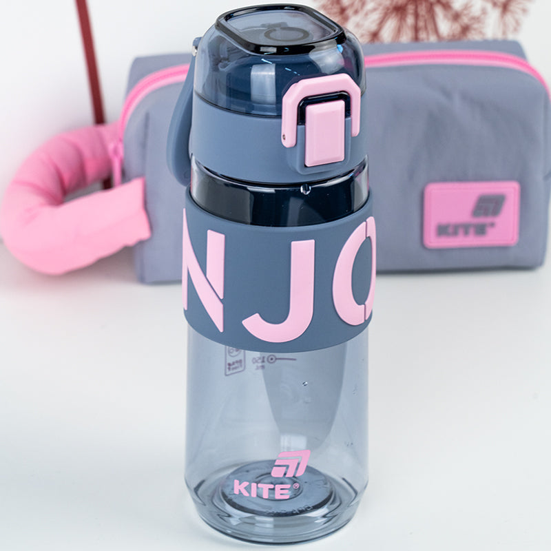 Butelka na wodę Kite K25-1232-2, 550 ml, szaro-różowa