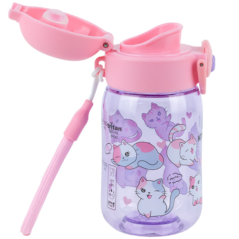 Butelka na wodę Kite K25-1235-1, Cats,  360 ml, fioletowy