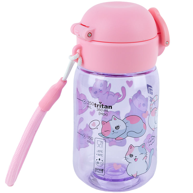 Butelka na wodę Kite K25-1235-1, Cats,  360 ml, fioletowy