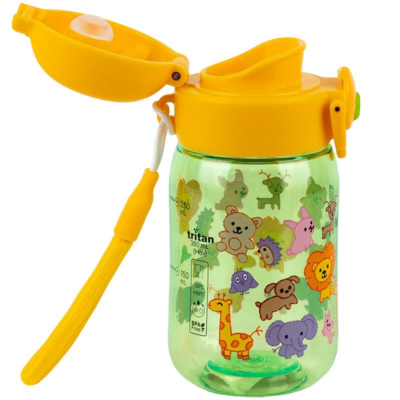 Пляшечка для води Kite K25-1235-3, Zoo, 360 мл, зелена