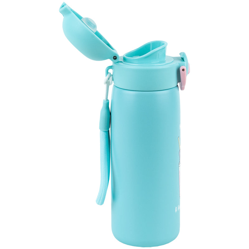 Termos z przyciskiem Kite K25-1221-1, Hug in mug, 430 ml, turkusowy