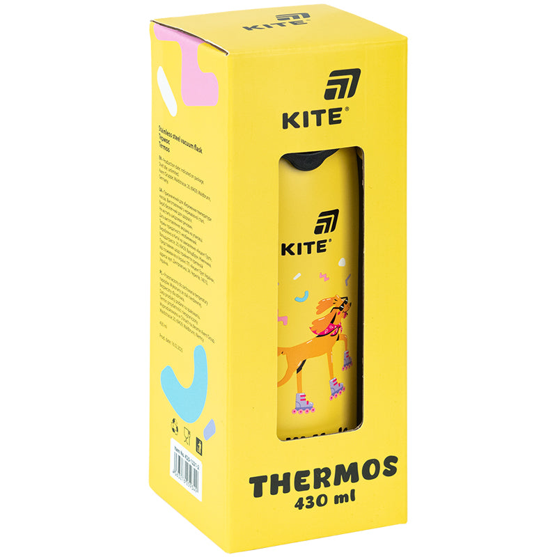 Термос з кнопкою Kite K25-1221-2, Chil mode, 430 мл, жовтий