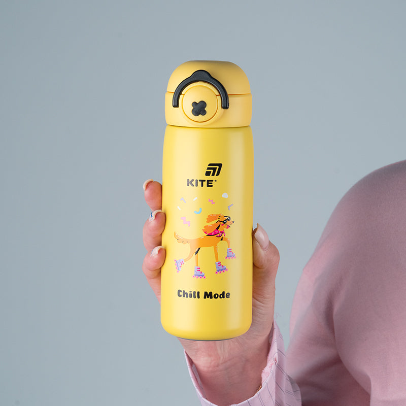 Термос з кнопкою Kite K25-1221-2, Chil mode, 430 мл, жовтий