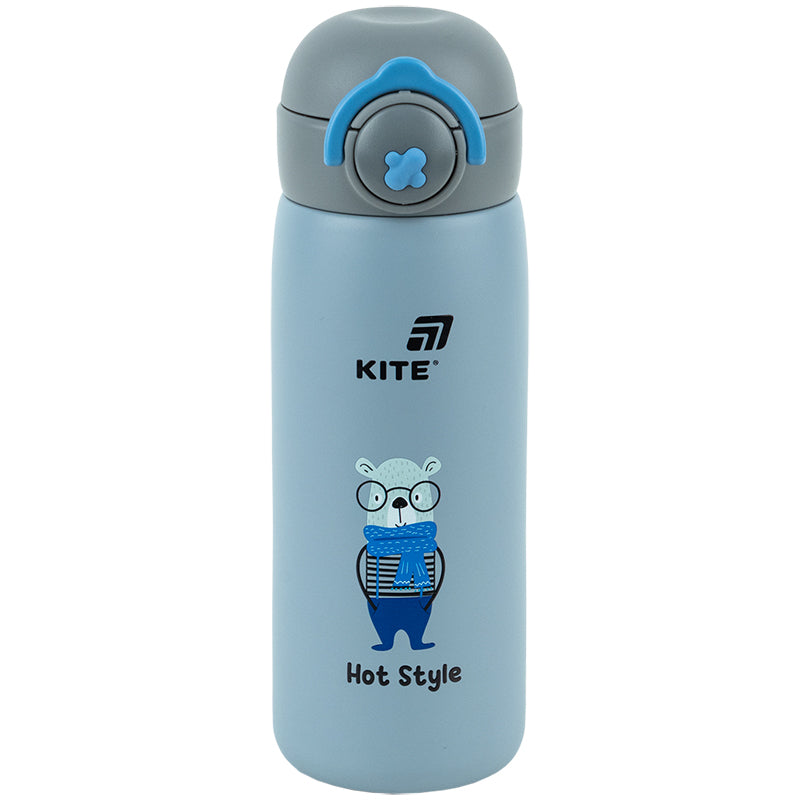 Termos z przyciskiem Kite K25-1221-3, Hot style, 430 ml, szary