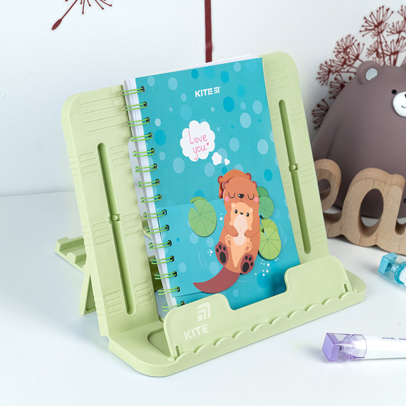 Podpórka do książek Kite K25-330-2, plastikowa, zielona