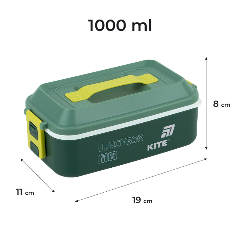 Śniadaniówka Kite K25-1183-3, 1000 ml, zielony