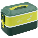 Śniadaniówka podwójnа z sztućcami Kite K25-1184-3, 2000 ml, zielony
