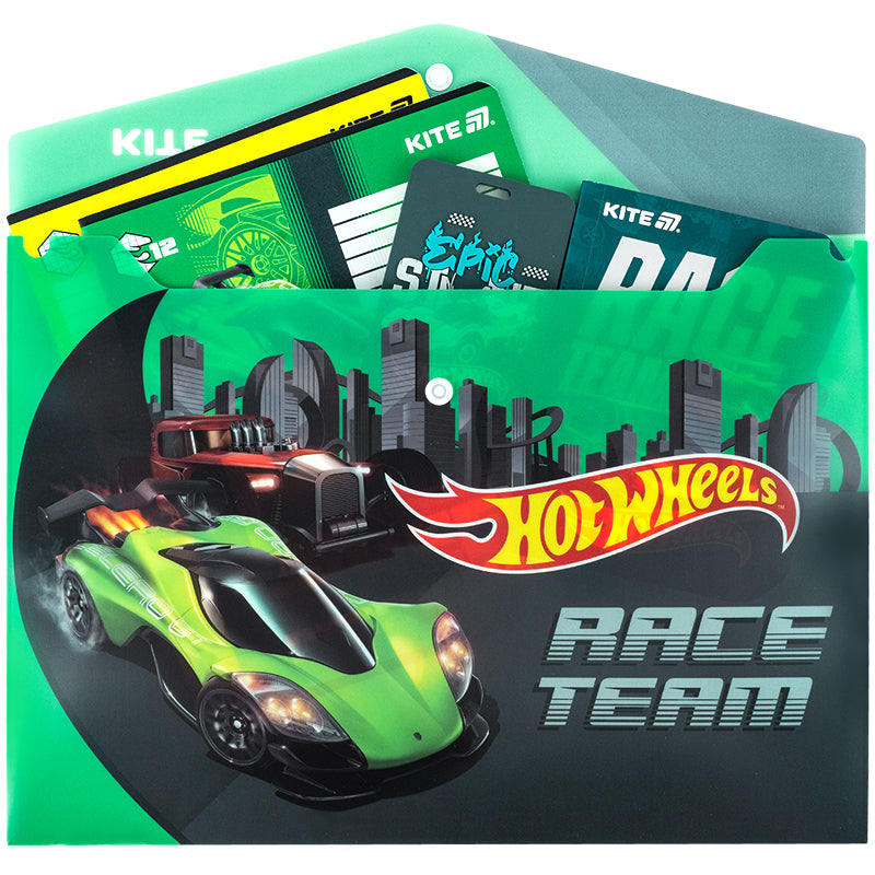 Teczka na zatrzask Kite Hot Wheels HW25-244, А4