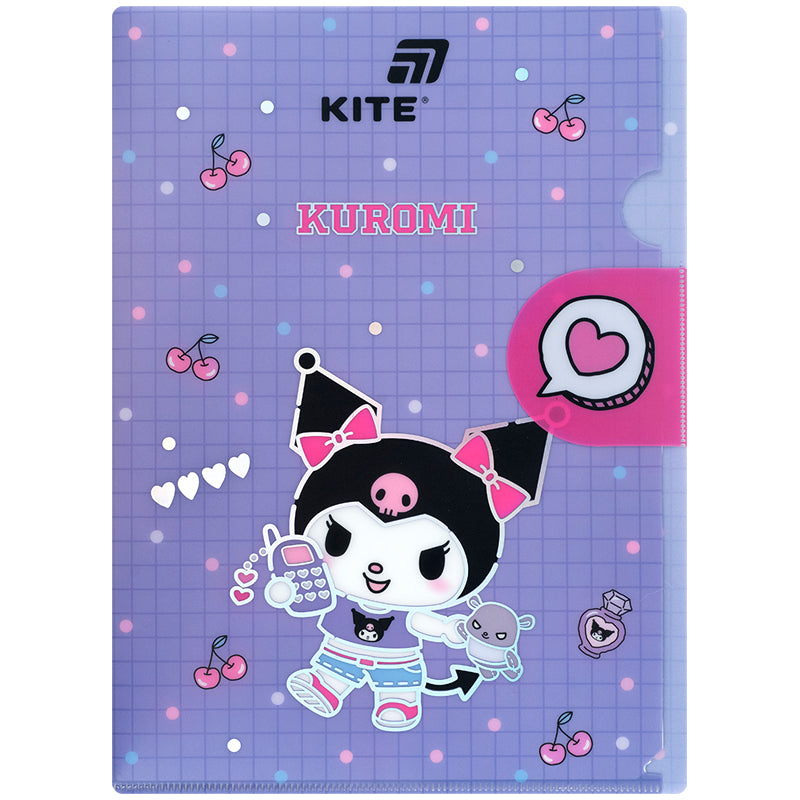 Teczka narożna z klapką Kite Kuromi HK25-248-1, A4