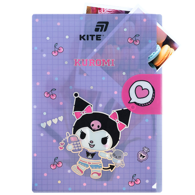 Teczka narożna z klapką Kite Kuromi HK25-248-1, A4