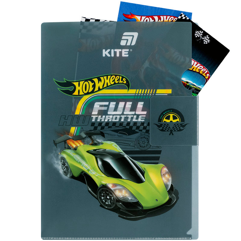 Teczka narożna z klapką Kite Hot Wheels HW25-248-1, A4