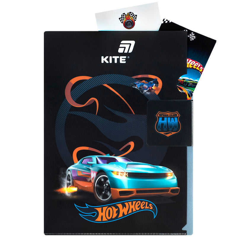 Teczka narożna z klapką Kite Hot Wheels HW25-248-2, A4