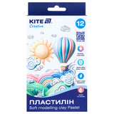 Plastelina woskowa, 12 kolorów, 200 g K-086-P, Kite Creative Pastel