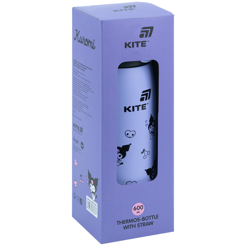 Termos ze słomką HK25-1262, 600 ml, Kuromi