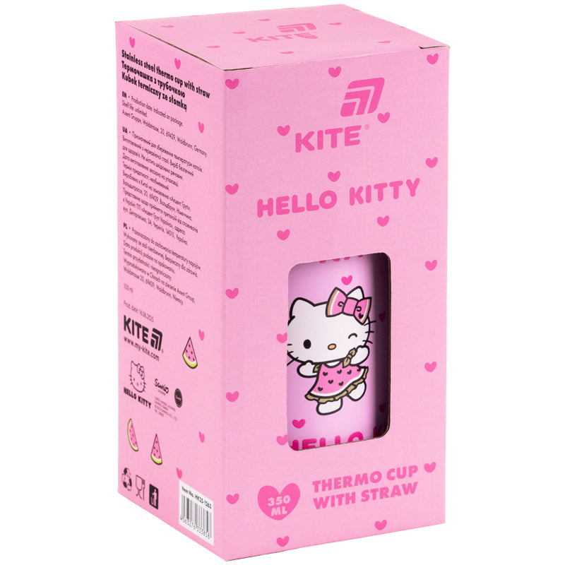 Kubek termiczny ze słomką Kite Hello Kitty HK25-1263, 350 ml