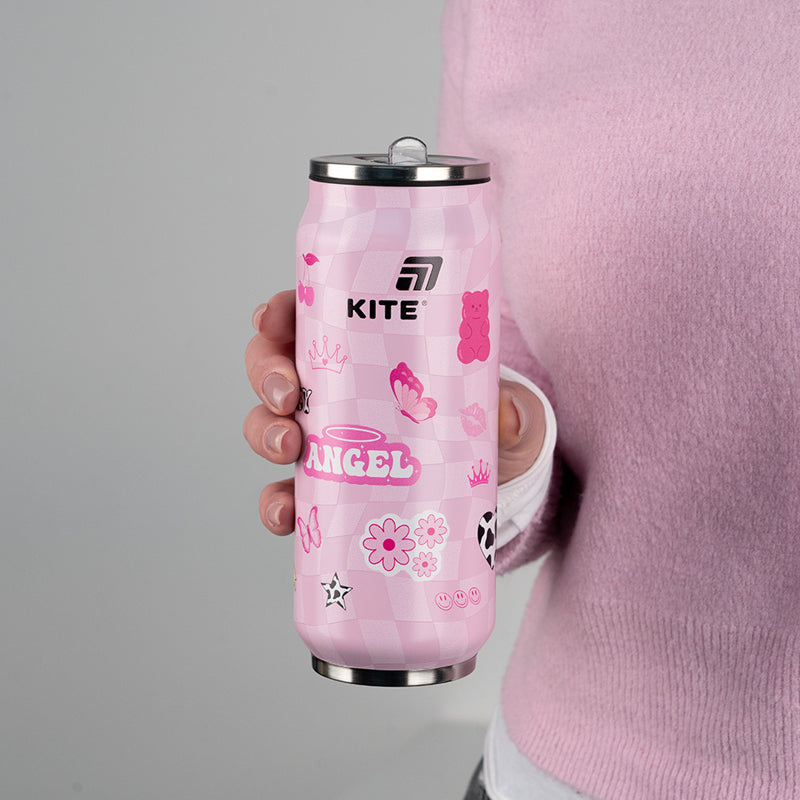 Kubek termiczny ze słomką Kite Angel K25-1264-1, 500 ml