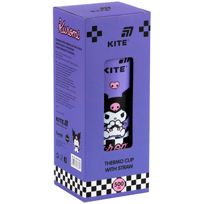 Термочашка з трубочкою Kite Kuromi HK25-1264, 500мл