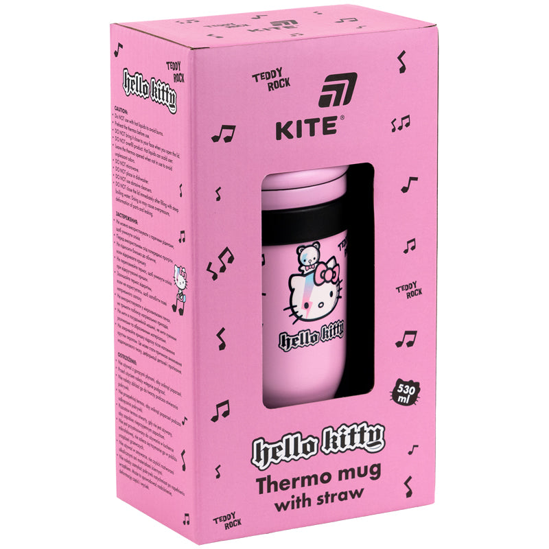 Kubek termiczny ze słomką Kite Hello Kitty HK25-1266, 530 ml