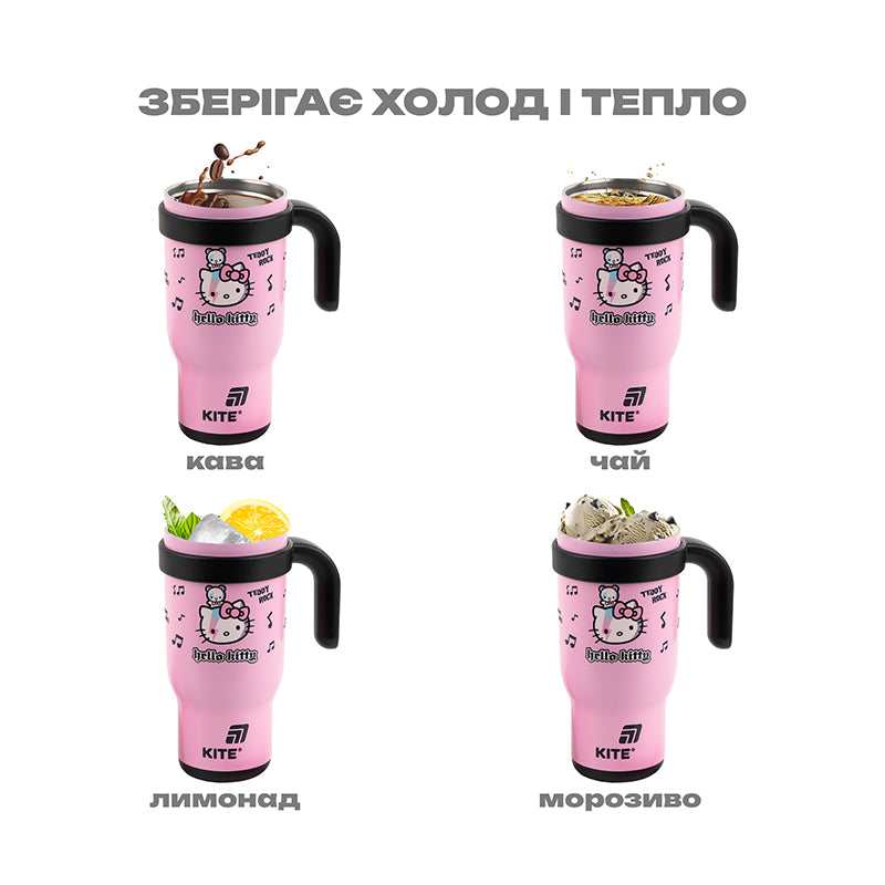 Kubek termiczny ze słomką Kite Hello Kitty HK25-1266, 530 ml