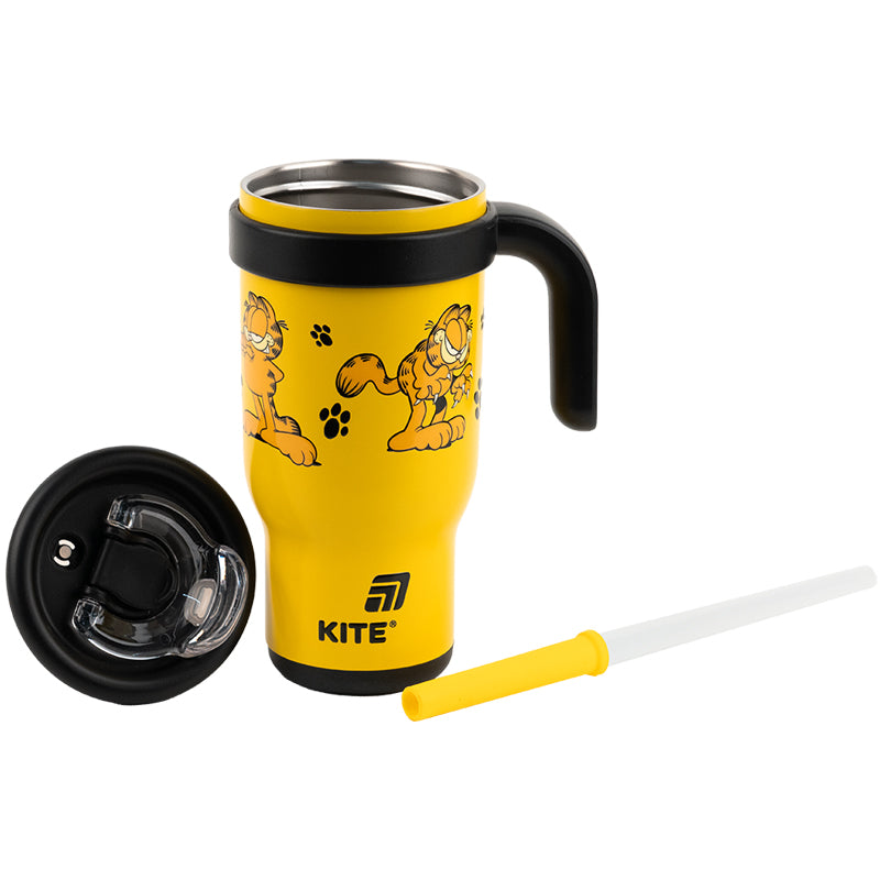 Kubek termiczny ze słomką Kite Garfield  GF25-1266, 530 ml