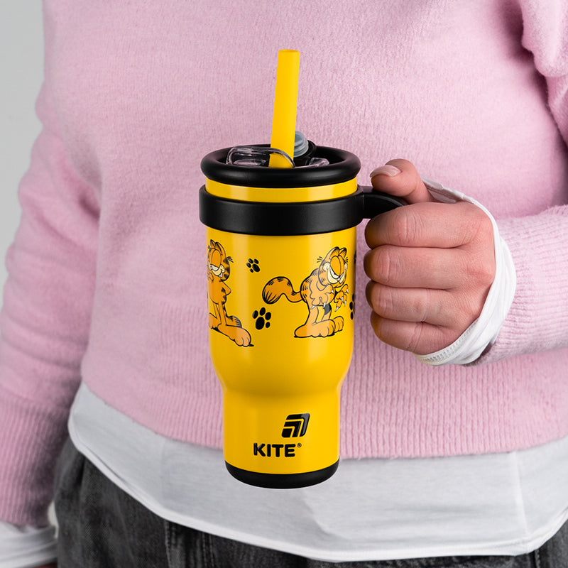 Kubek termiczny ze słomką Kite Garfield  GF25-1266, 530 ml