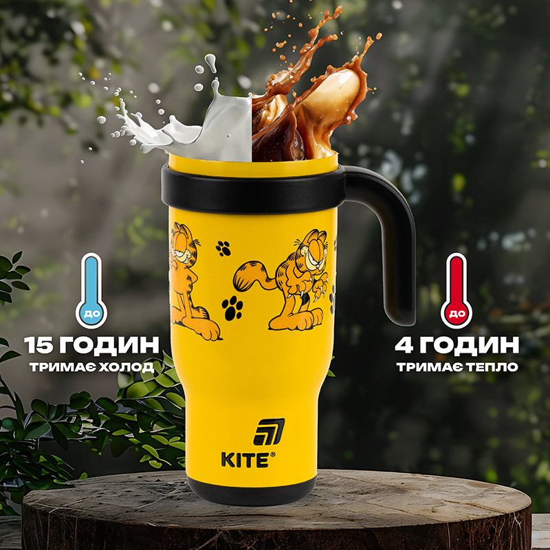 Kubek termiczny ze słomką Kite Garfield  GF25-1266, 530 ml