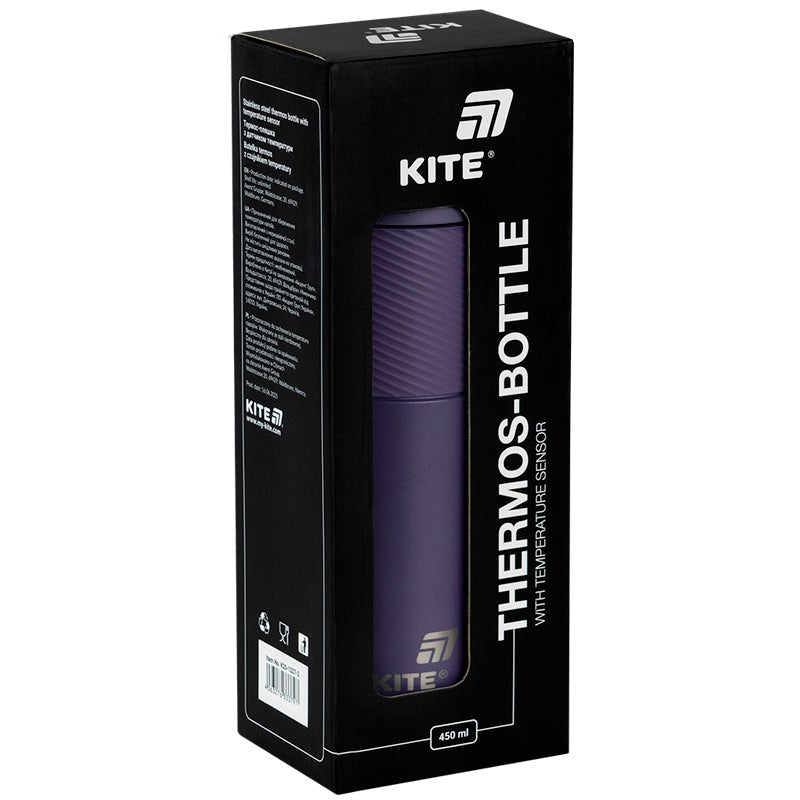 Термос із термодатчиком Kite K25-1227-3, 450 мл, фіолетовий