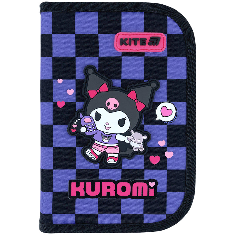 Piórnik bez wyposażenia Kuromi HK26-621-2, 1 komora, 1 klapka
