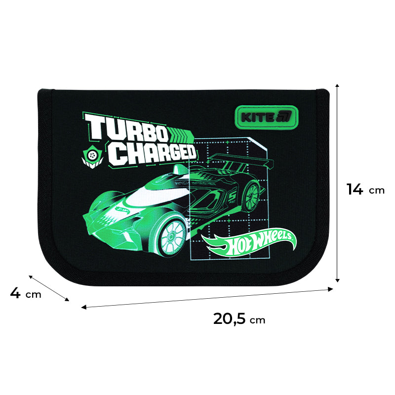 Piórnik bez wyposażenia Kite Hot Wheels HW26-621, jednokom., 1-klapkowy