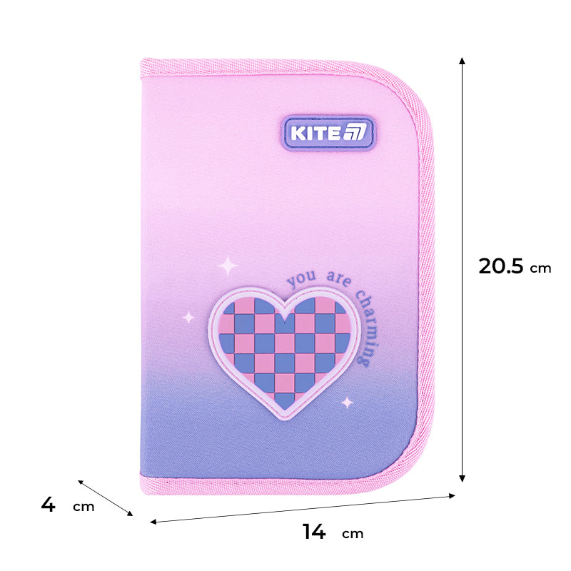 Piórnik bez wyposażenia Kite Charming K26-621-1, jednokom., 1-klapkowy