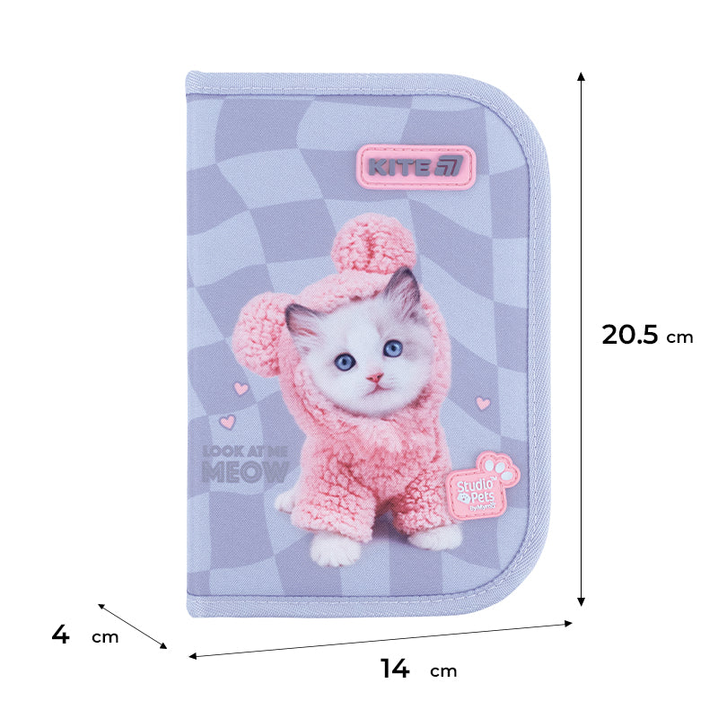 Piórnik bez wyposażenia Kite Studio Pets SP26-622, jednokom., 2-klapkowy