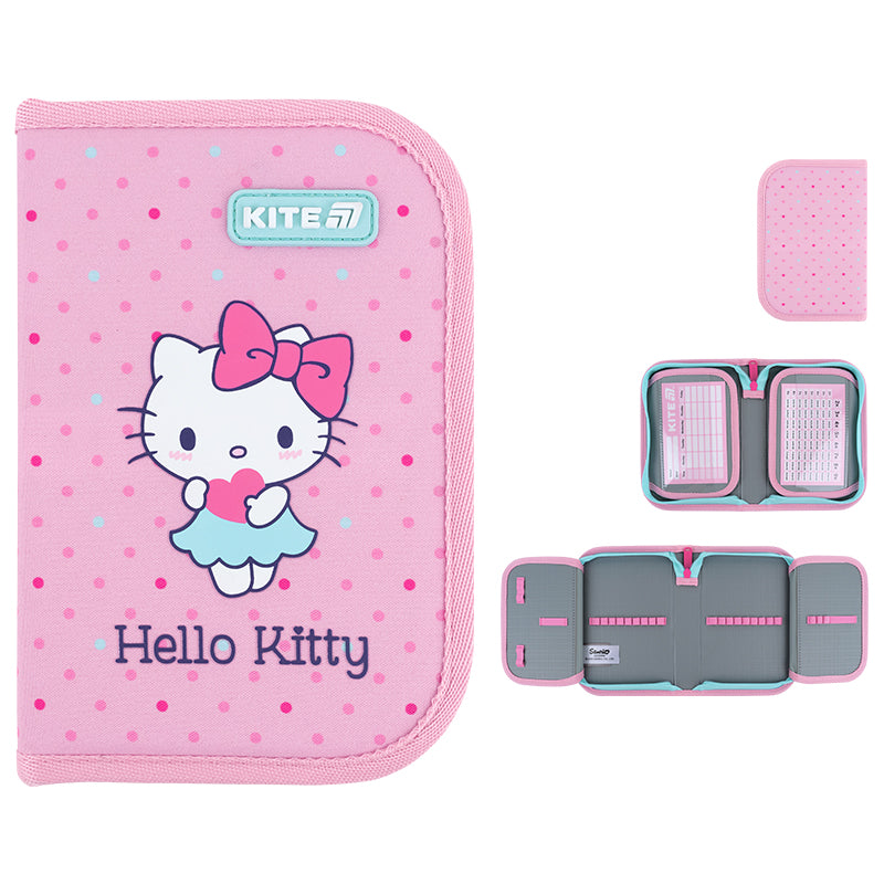 Piórnik bez wyposażenia Kite Hello Kitty HK26-622, jednokom., 2-klapkowy