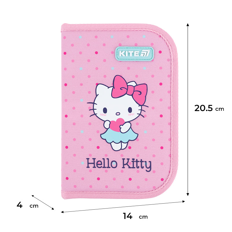 Piórnik bez wyposażenia Kite Hello Kitty HK26-622, jednokom., 2-klapkowy