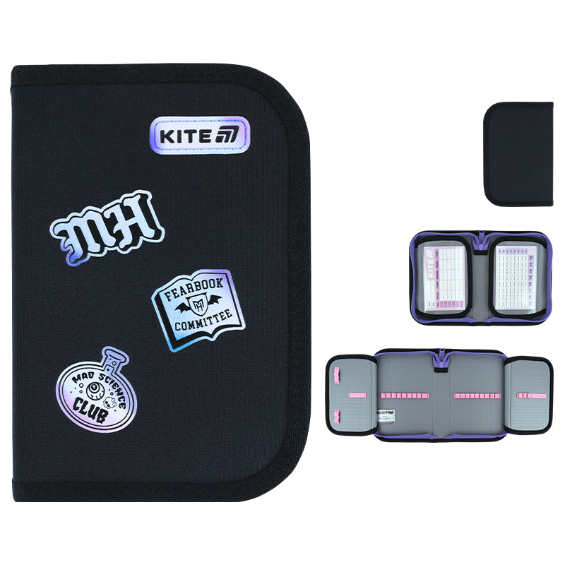 Piórnik bez wyposażenia Kite Monster High MH26-622, jednokom., 2-klapkowy