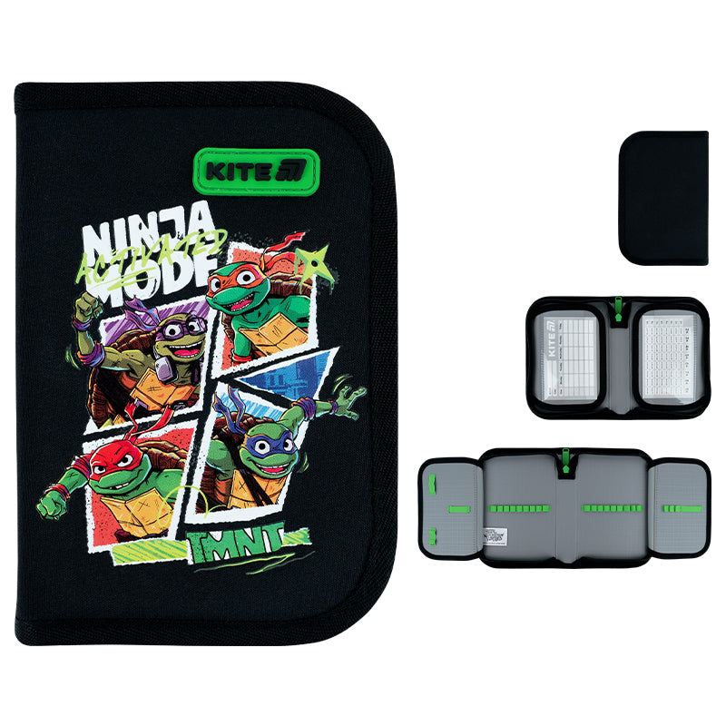 Piórnik bez wyposażenia Kite Ninja Turtles NT26-622, jednokom., 2-klapkowy