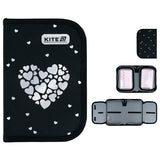 Piórnik bez wyposażenia Kite Black&Silver K26-622-5, jednokom., 2-klapkowy