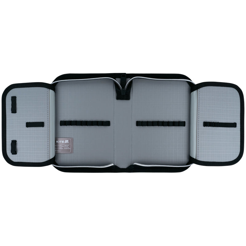 Piórnik bez wyposażenia Kite Black&Silver K26-622-5, jednokom., 2-klapkowy