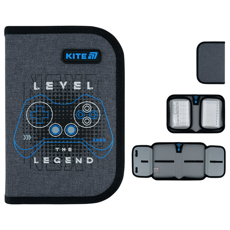 Piórnik bez wyposażenia Kite Level UP K26-622-6, jednokom., 2-klapkowy