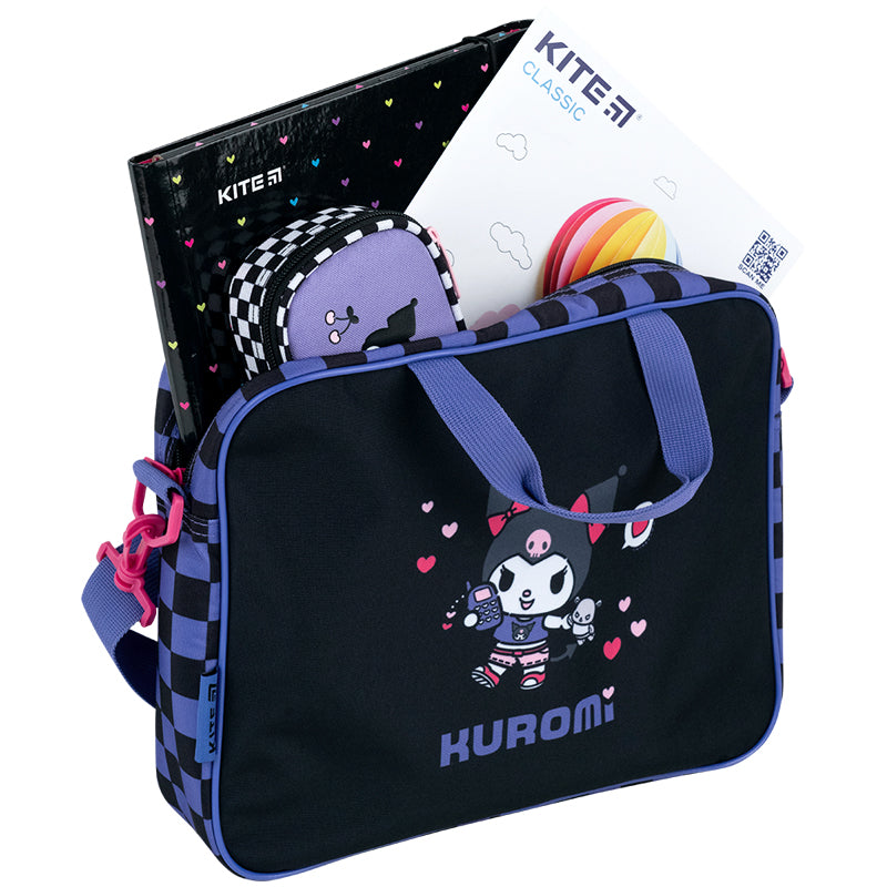 Szkolna tekstylna torba Kite  Kuromi HK26-589-1
