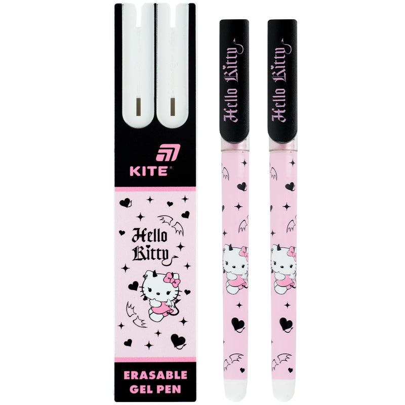 Długopis żelowy wymazywalny Kite Hello Kitty HK26-069, 2 szt. w piórniku, niebieski