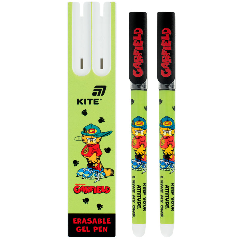 Długopis żelowy wymazywalny Kite Garfield GF26-069, 2 szt. w piórniku, niebieski