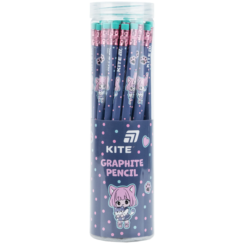 Ołówek grafitowy z gumką, trójkątny Kite Be Friends K26-046-1